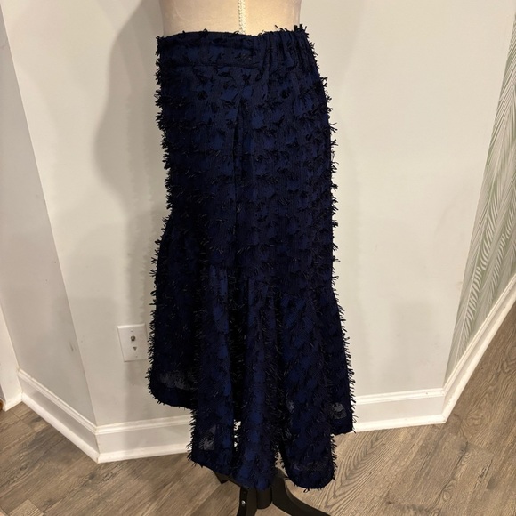 Anthropologie Maeve Navy Blue Miranda Textured Midi Skirt X-Small - Picture 7 of 10